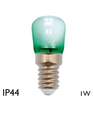 Bombilla Pebetero LED azul y verde E14 1W 50mm IP44