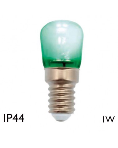 Pygmy bulb LED  E14 1W blue anda green 50mm IP44