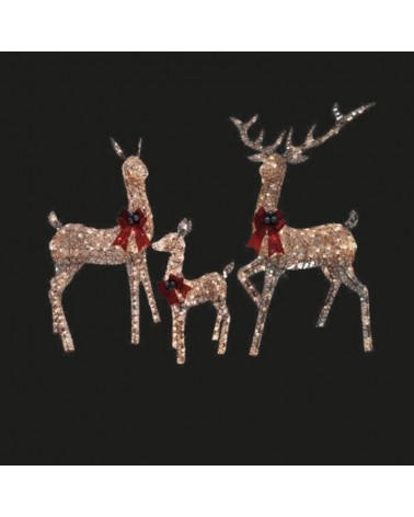 3D Christmas figure set of 3 Reindeer LED 3D warm light 7W IP44 low voltage 31V