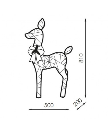 Figura Navideña Reno ciervo LED 3D con 70 leds luz cálida 81cm 3,6W IP44 baja tensión 31V