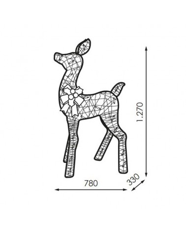 Christmas figure reindeer deer LED 3D with 120 leds warm light 127cm 6W IP44 low voltage 31V