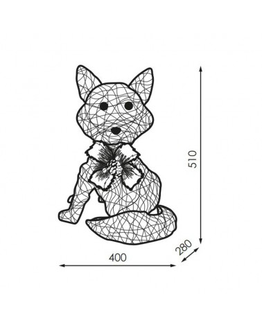 Figura Navideña 3D con forma de zorro 51cm IP44 luz cálida 3,6W baja tensión 31V