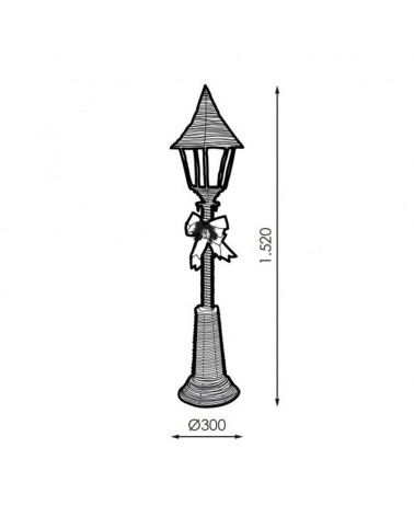 3D Christmas decorative street lamp 152cm with 100 Leds warm light 3.6W IP44 low voltage 31V