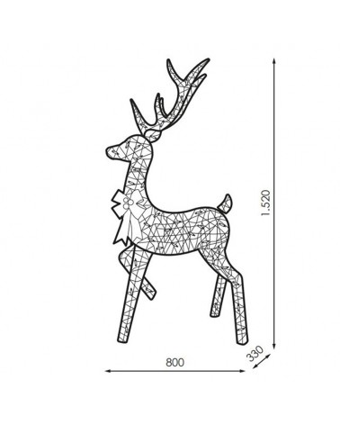 Christmas figure reindeer deer LED 3D with 150 leds warm light 152cm 6W IP44 low voltage 31V