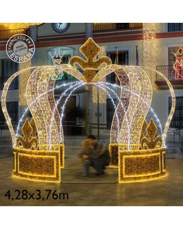 Giant walkable crown LED flashing and PVC tapestry 4.28x3.76 meters low voltage 24V 250W IP65
