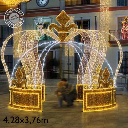 Giant walkable crown LED flashing and PVC tapestry 4.28x3.76 meters low voltage 24V 250W IP65