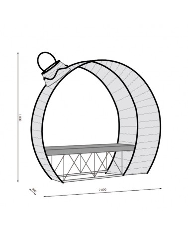 Arco forma bola Photocall con banco flashing 3D 2 metros 145W LED y tapiz PVC IP65 baja tensión 24V