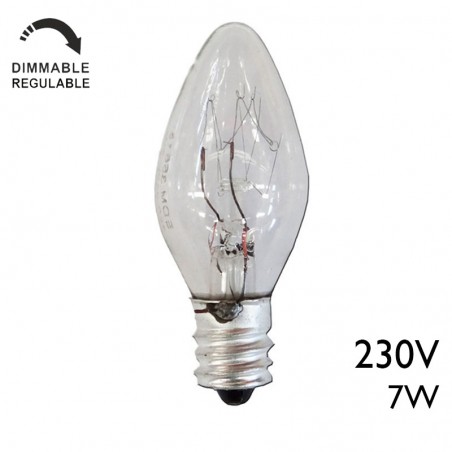 Incandescent light bulb candle-mini clear 7W E12