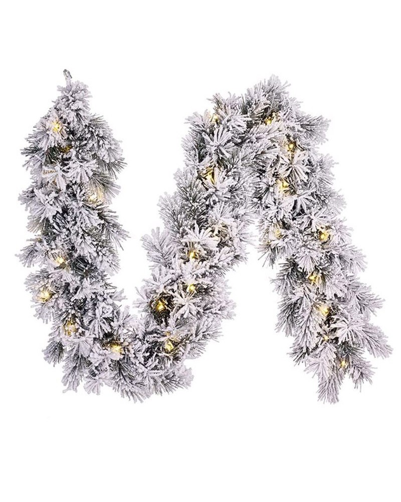 Guirnalda de rama nevada con 25 LEDS de 180x25cm IP20