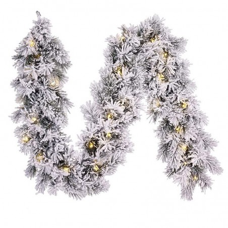 Snowy branch garland with 25 LEDs 180x25cm IP20
