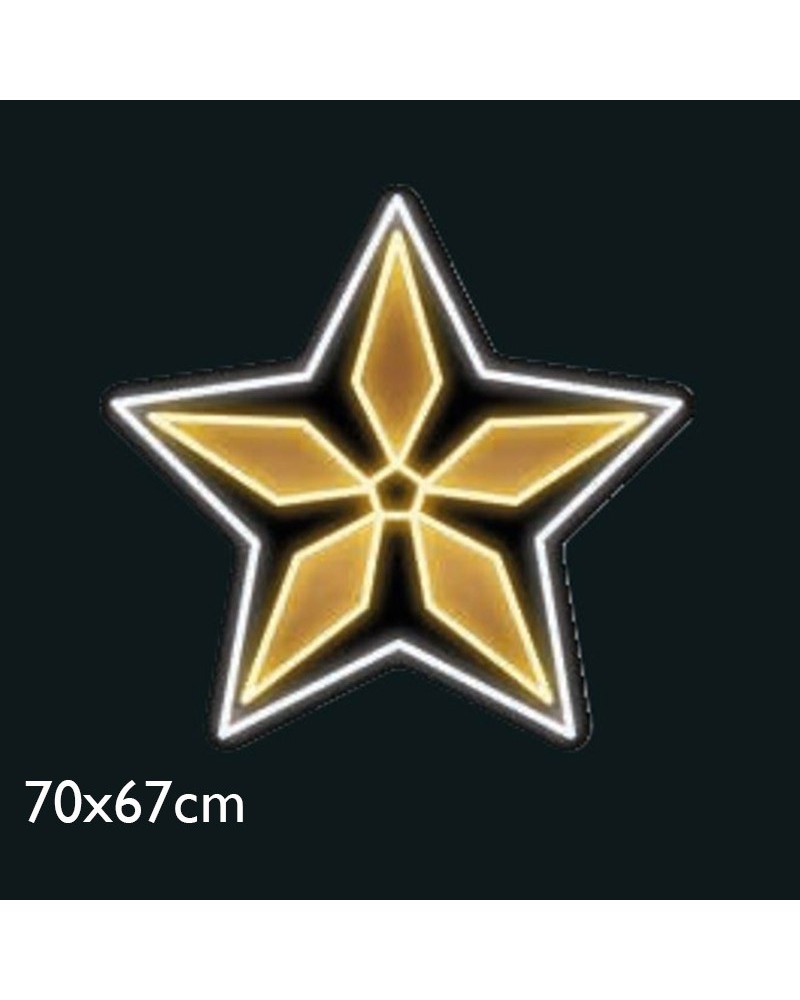 Figura navideña estrella 70x67cm LED luz cálida y blanca fría apto para exteriores