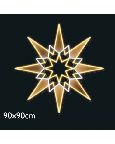 Figura navideña estrella venus 90x90cm LED luz cálida y blanca fría apto para exteriores