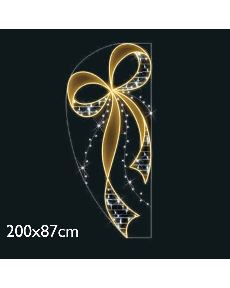 Figura Navideña flashing parpadeante silueta lazo luz cálida y blanca fría 2x0,87m apto para exterior