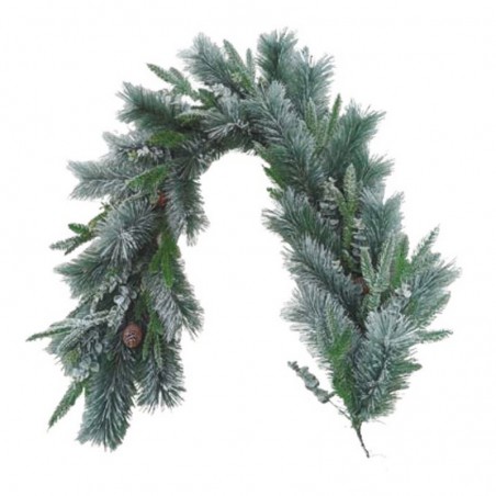 Snowy pine branch garland 183x38cm