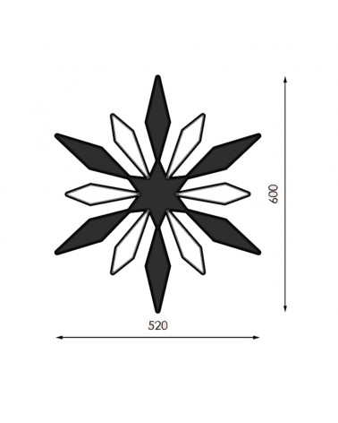 Figura navideña estrella de nieve 52x60cm LED luz cálida apto para exteriores