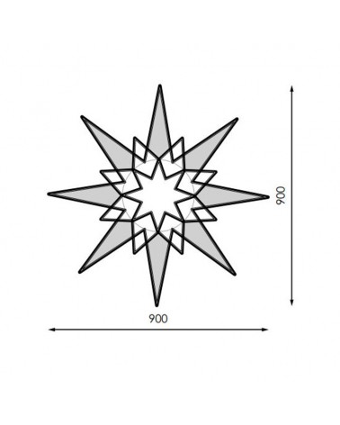 Figura navideña estrella venus 90x90cm LED luz cálida y blanca fría apto para exteriores