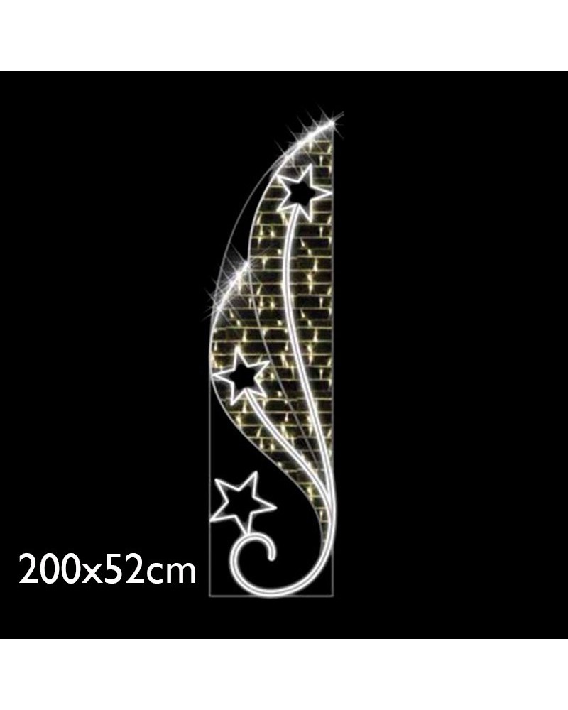 Christmas figure stars warm and cool light 2x0.52m suitable for outdoor use