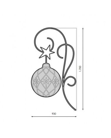 Christmas figure silhouette bouquet ball warm light and cold white 1.70x0.93m suitable for outdoor use