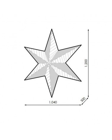Estrella gigante 3D LED luz cálida y tapiz PVC net 1,04x1,20 metros IP65 230V 37W