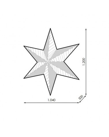 Giant star 3D LED warm light and tapestry PVC net 1.04x1.20 meters IP65 230V 37W