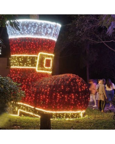 Bota Papá Noel selfie 2x4x4 metros LED y tapiz de colores IP65 baja tensión 24V