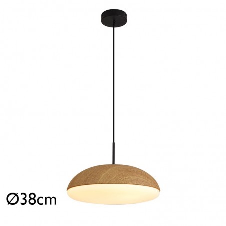 Ceiling lamp 38cm in acrylic metal and ABS wood finish 4xE27