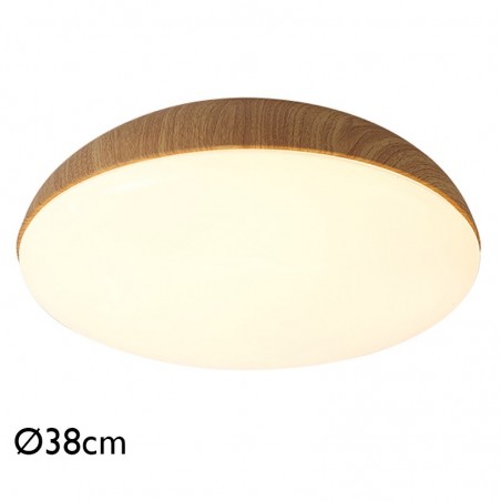 Ceiling light 38cm in acrylic metal and ABS wood finish 4xE27