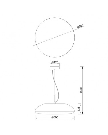 Lámpara de techo 50cm en metal acrílico y ABS acabado madera 6xE27
