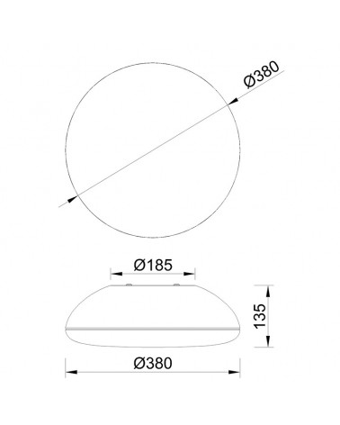 Plafón 38cm en metal acrílico y ABS diferentes acabados 4xE27