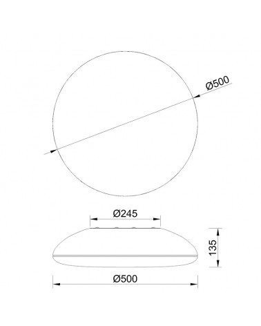 Plafón 50cm en metal acrílico y ABS diferentes acabados 6xE27