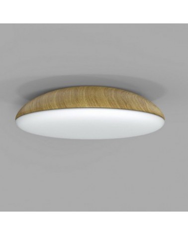 Ceiling light 50cm in acrylic metal and ABS wood finish 6xE27