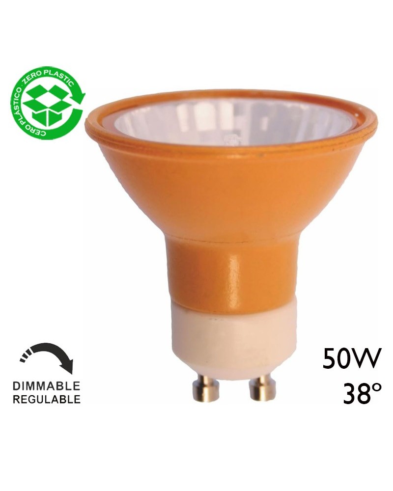 Dichroic Halogen REFLECTOR YELLOW GU10 50W 220V 38º
