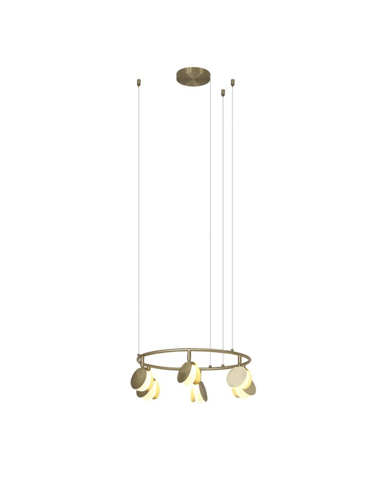 LED ceiling lamp 46cm in aluminium, iron and acrylic, gold finish 30W 3000K