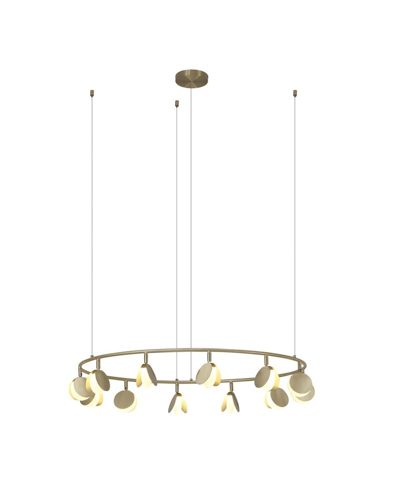 LED ceiling lamp 86cm in aluminium, iron and acrylic, gold finish 50W 3000K
