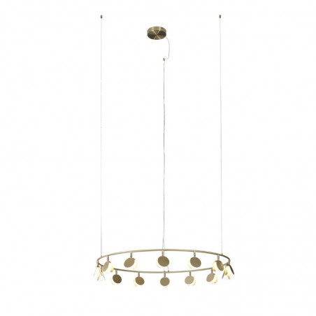 LED ceiling lamp 106cm in aluminium, iron and acrylic, gold finish 60W 3000K