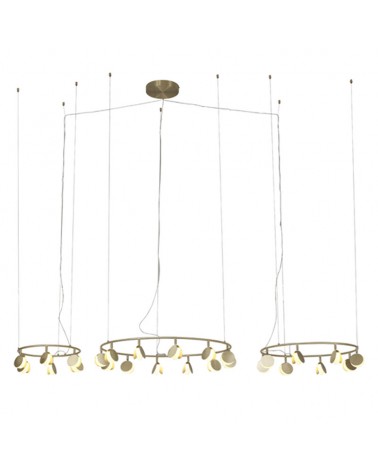 LED ceiling lamp 236cm in aluminium, iron and acrylic gold finish 120W 3000K