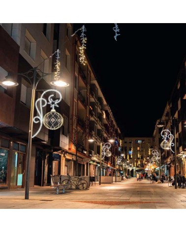 Figura Navideña silueta ramo bola luz cálida y blanca fría 1,70x0,93m apto para exterior