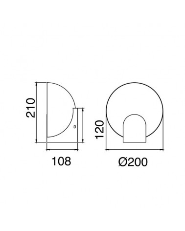 Wall light LED 20cm steel 12W 3000K