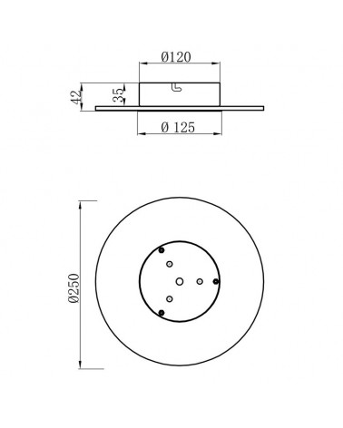 LED wall light 25cm made of aluminum and acrylic, white finish, 12W 3000K