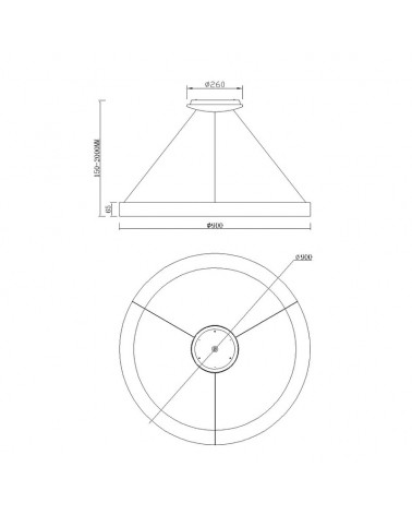 LED Ceiling lamp 90cm diameter 75W white finish CCT 2700K/4000K/5000K DIMMABLE with remote control
