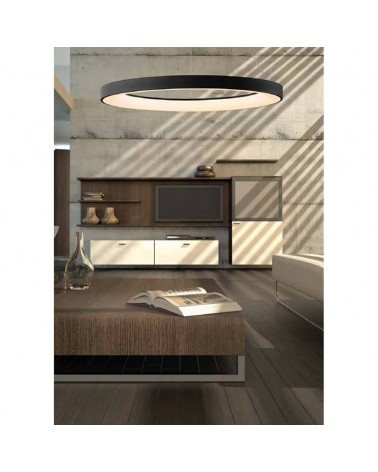 LED Ceiling lamp 90cm diameter 66W black or gold finish DIMMABLE with remote control