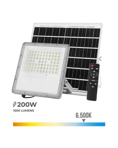 200W 1500Lm solar projector spotlight with solar panel with adjustable remote control IP65