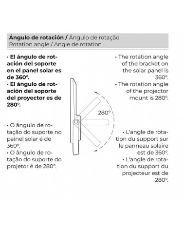 Foco proyector solar 200W de 1500Lm con placa con mando a distancia regulable IP65