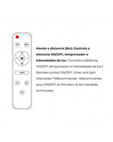 Foco proyector solar 200W de 1500Lm con placa con mando a distancia regulable IP65