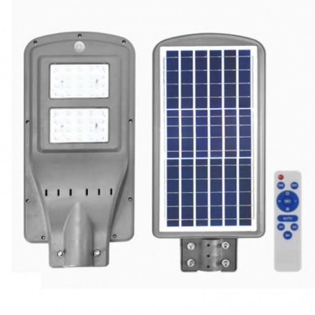 Farola solar LED 23,5x49,5cm 40W 5000K con mando a distacia