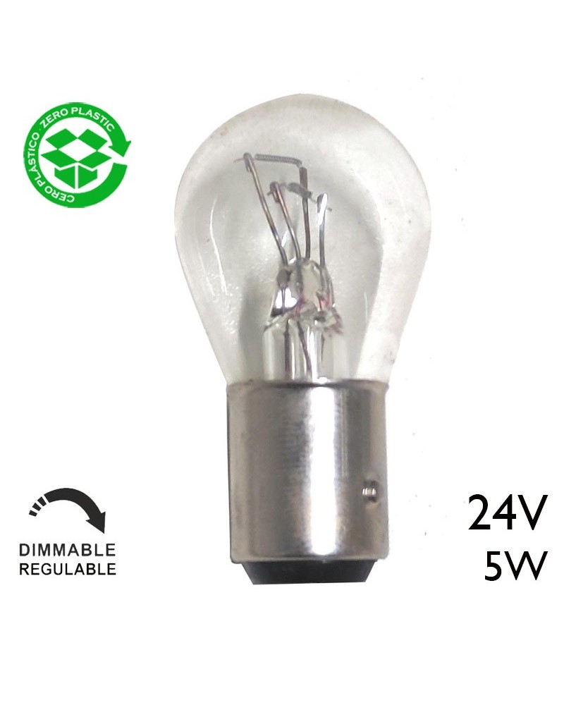 Bombilla esférica P21/5W 24V BAY15D