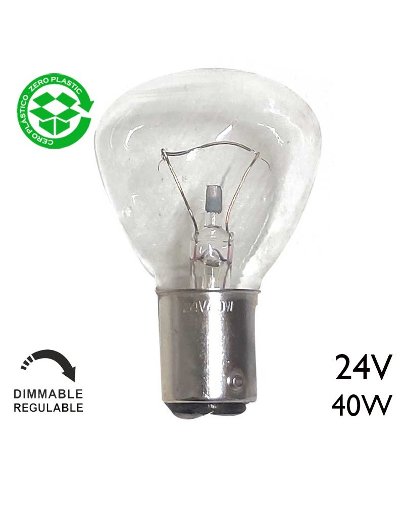 Bombilla esférica navegación 40W 24V BA15D 36.60