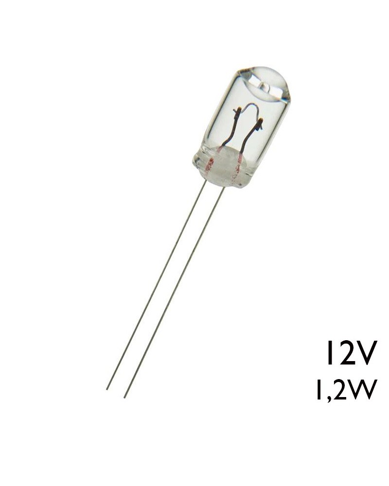 12V 1.2W Incandescent Light Bulb BAX10Y 5x21.6mm – Universal Fit, New