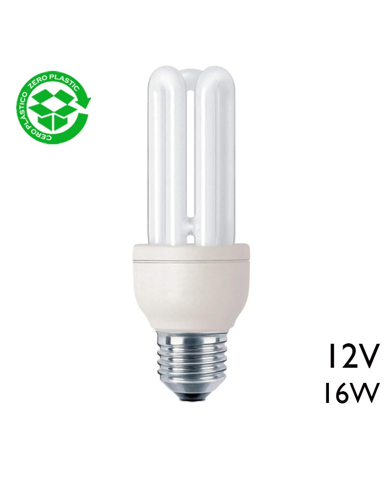 Lámpara bajo consumo 12V DC 16W E27 4200K