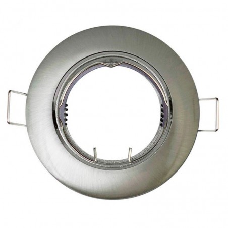 Round metal ring nickel finish recessed 8,4cm tilting